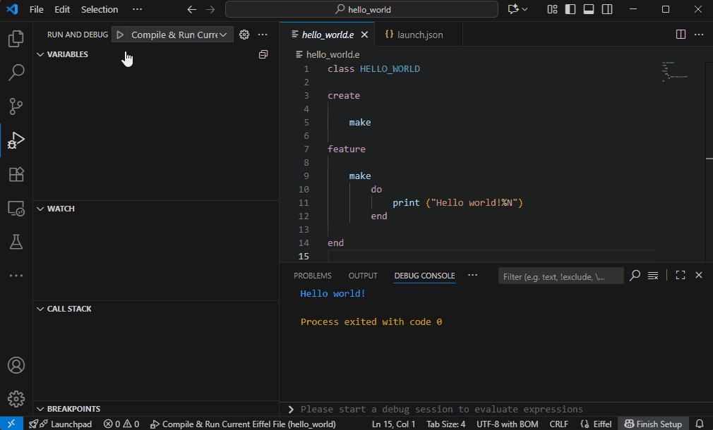 Compile & Run Current Eiffel File