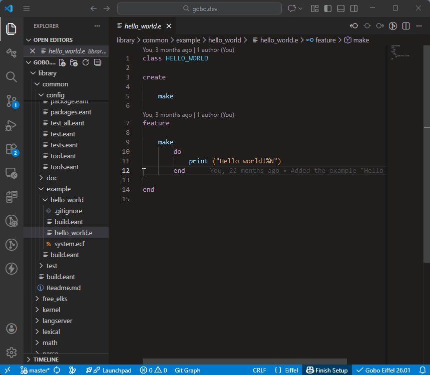 Select Current File As Workspace ECF File
